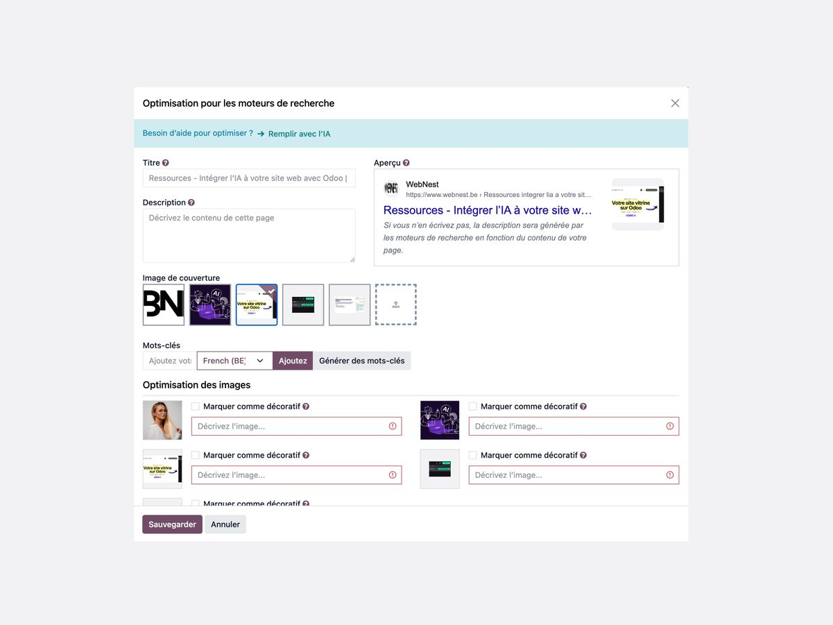 Optimisation SEO Odoo Website