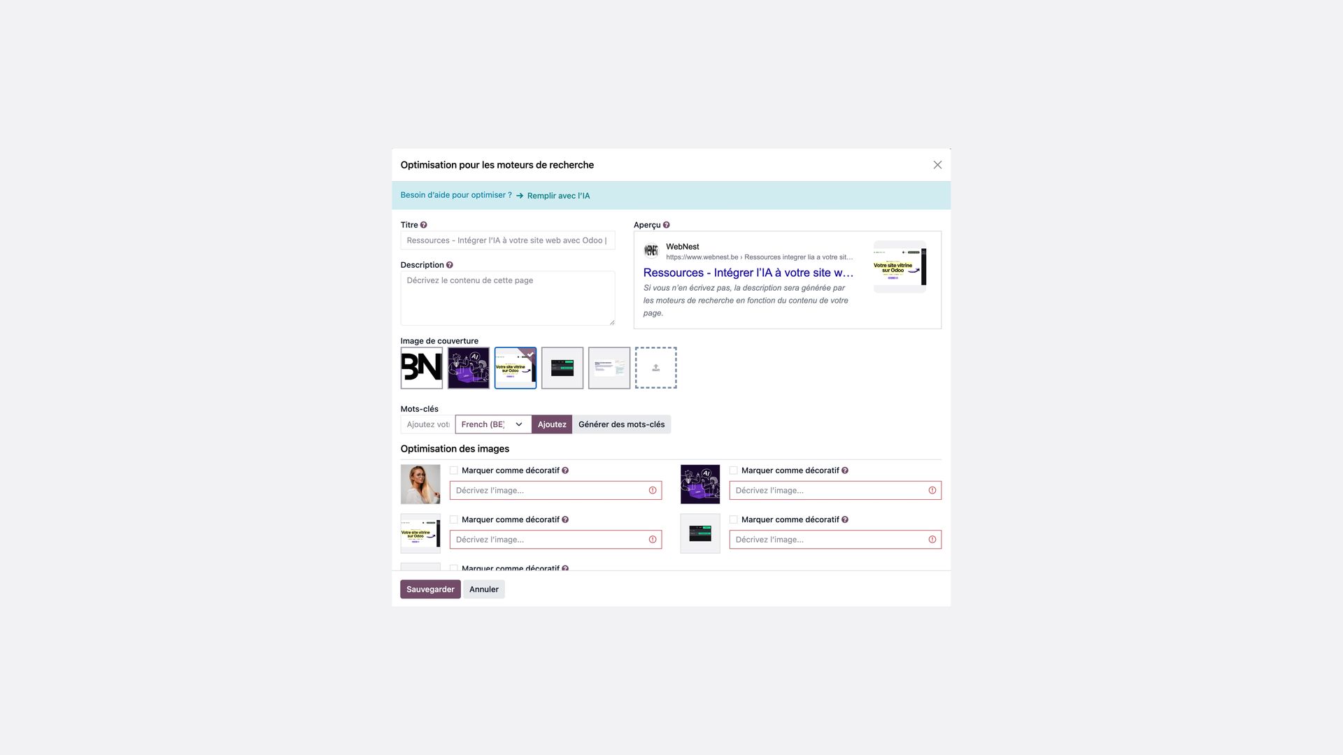 Optimisation SEO Odoo