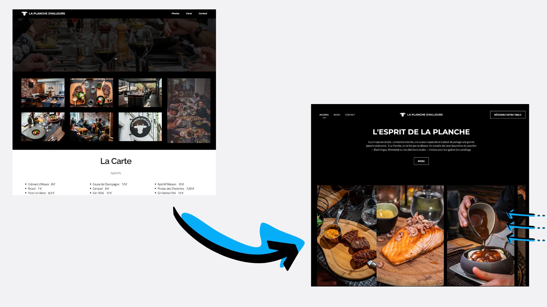 Avant / Après La Planche d'Ailleurs Odoo
