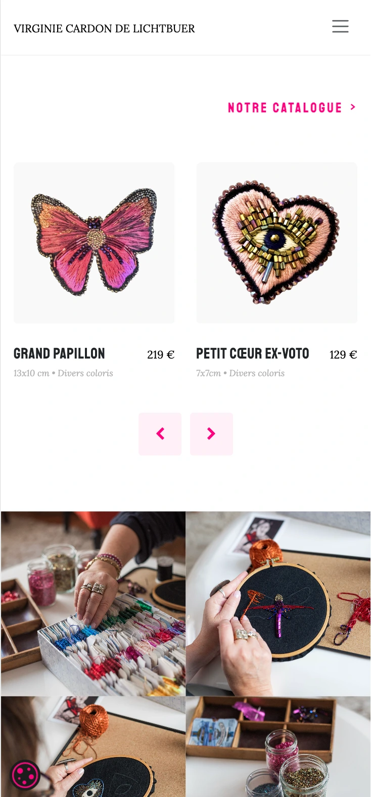 Virginie Cardon de Lichtbuer — site vitrine réalisé par WebNest (aperçu 2)