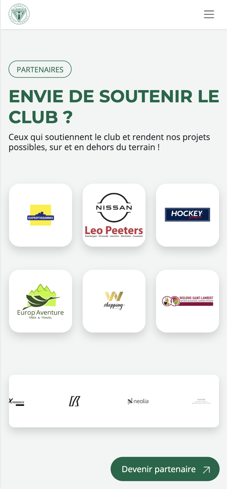 Hockey La Rasante — site vitrine réalisé par WebNest (aperçu 1)