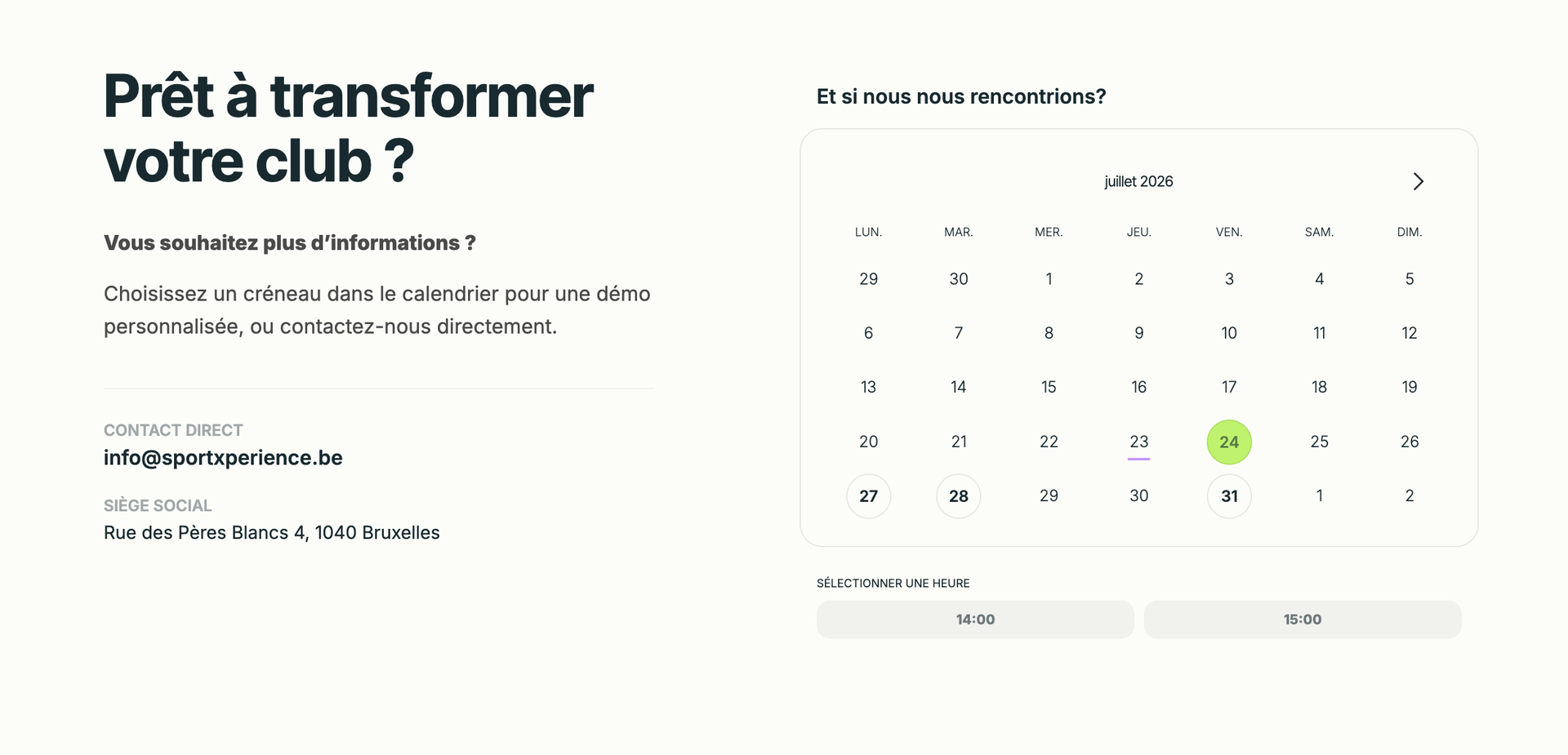 SportXperience — site vitrine réalisé par WebNest (aperçu 6)