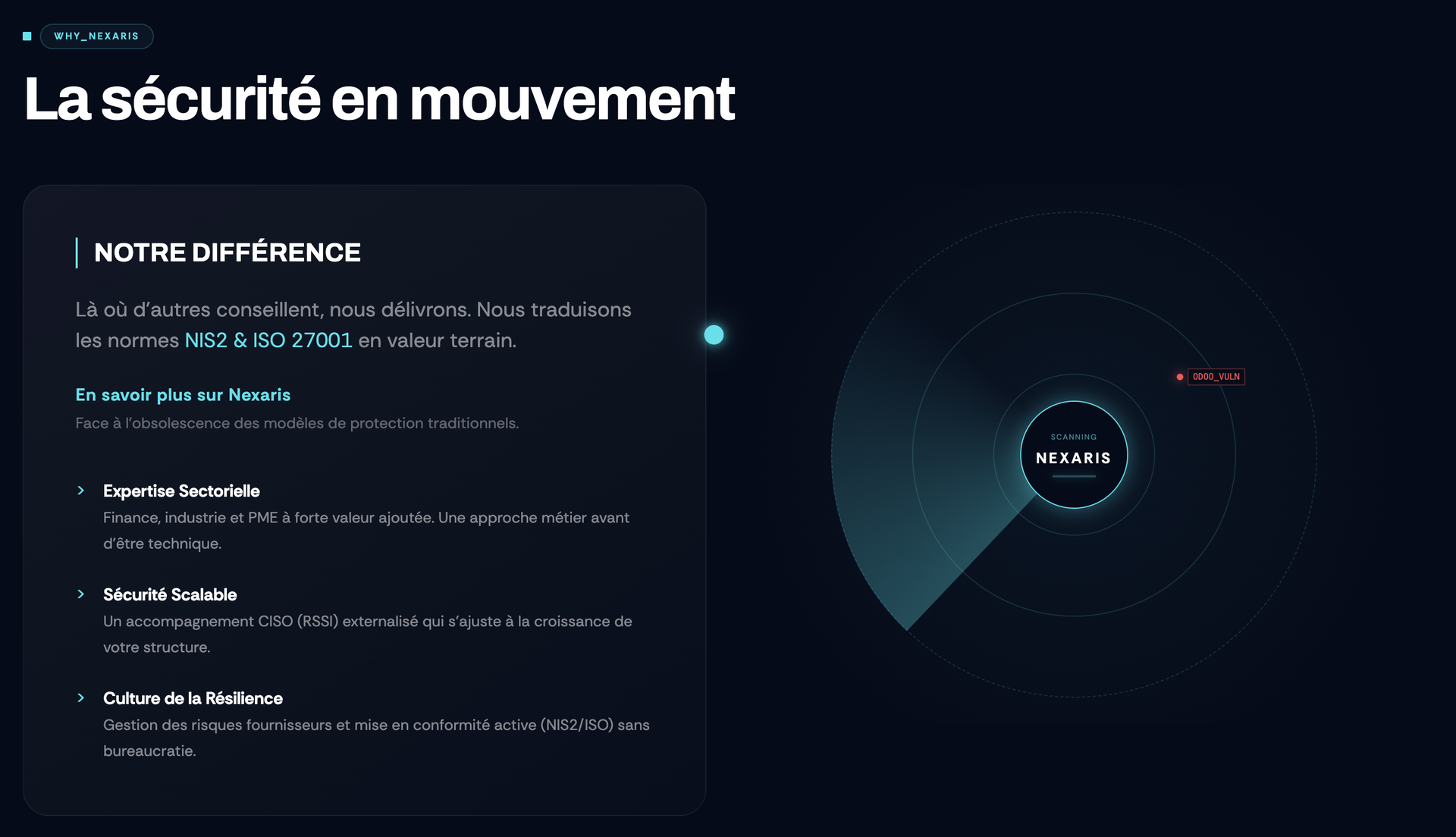 Nexaris — site vitrine réalisé par WebNest (aperçu 4)
