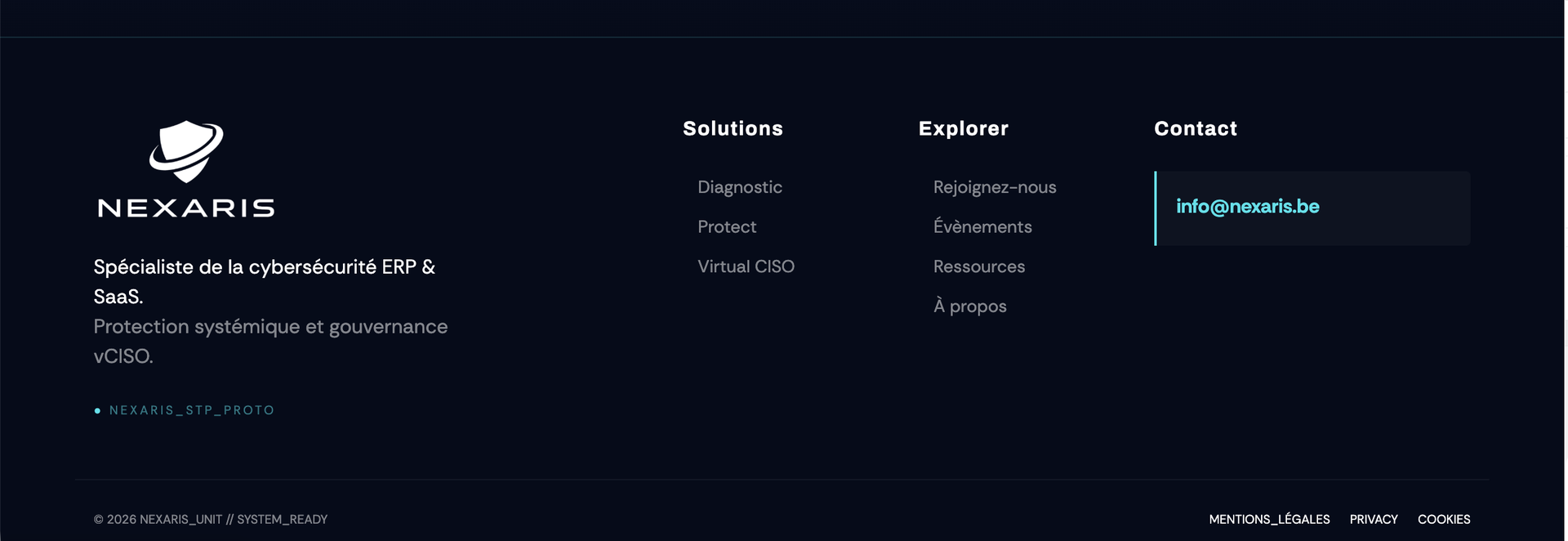 Nexaris — site vitrine réalisé par WebNest (aperçu 2)