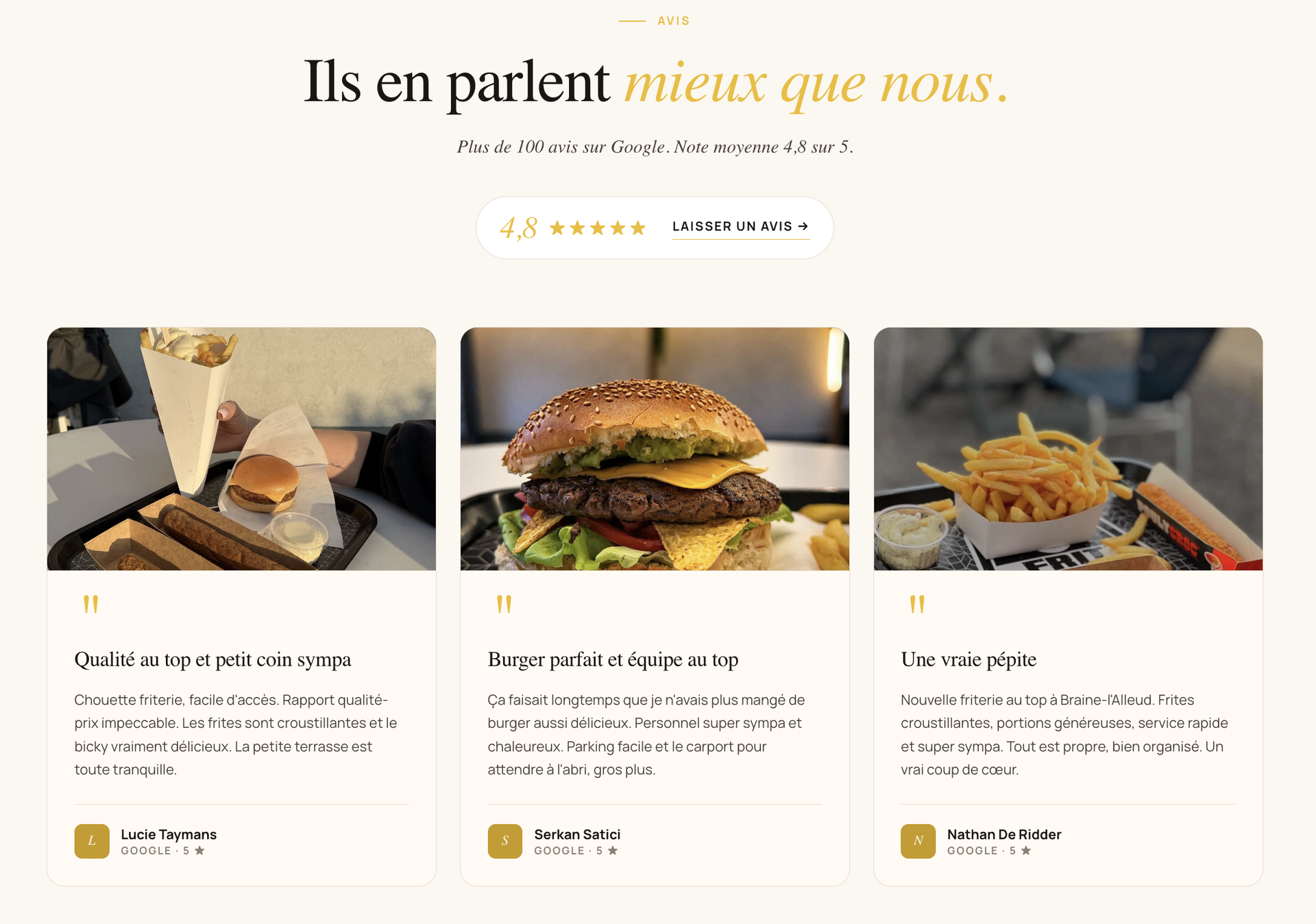 Friterie de l'Alliance — site vitrine réalisé par WebNest (aperçu 5)