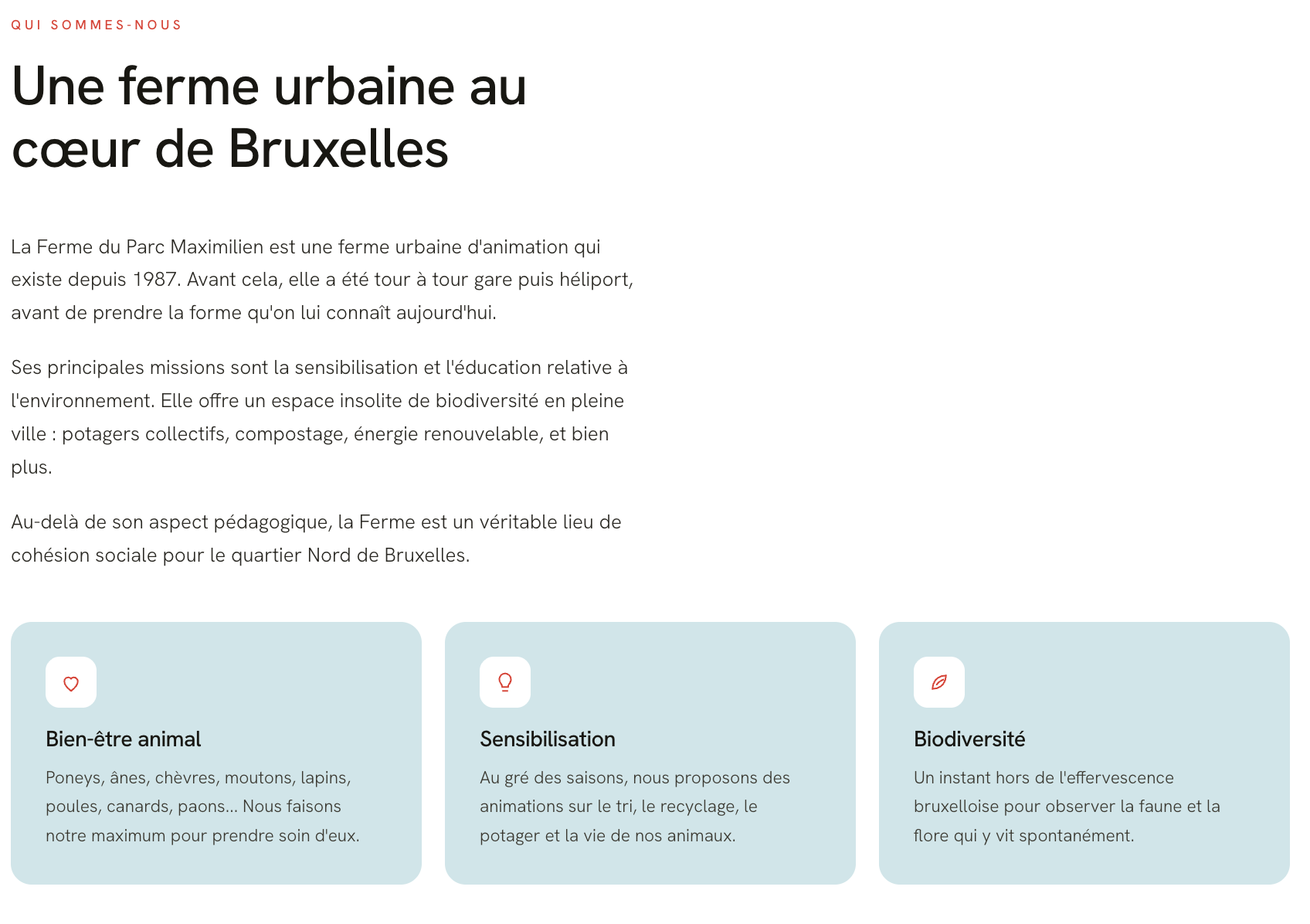 La Ferme du Parc Maximilien — site réalisé par WebNest (aperçu 8)