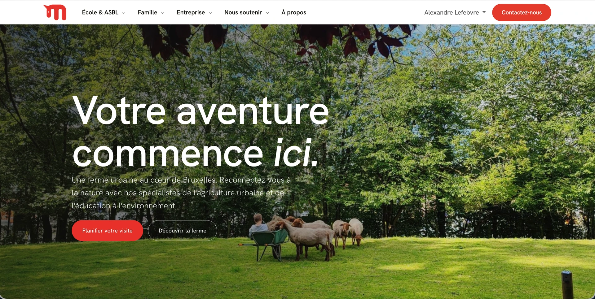 Aperçu du site La Ferme du Parc Maximilien par WebNest