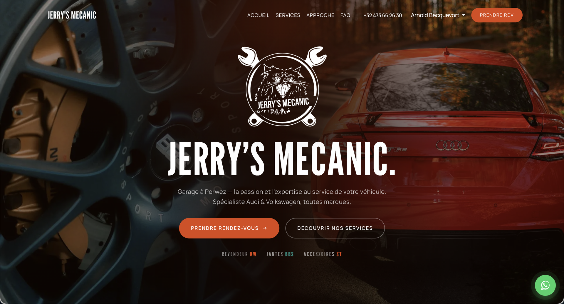 Aperçu du site Jerry's Mecanic par WebNest