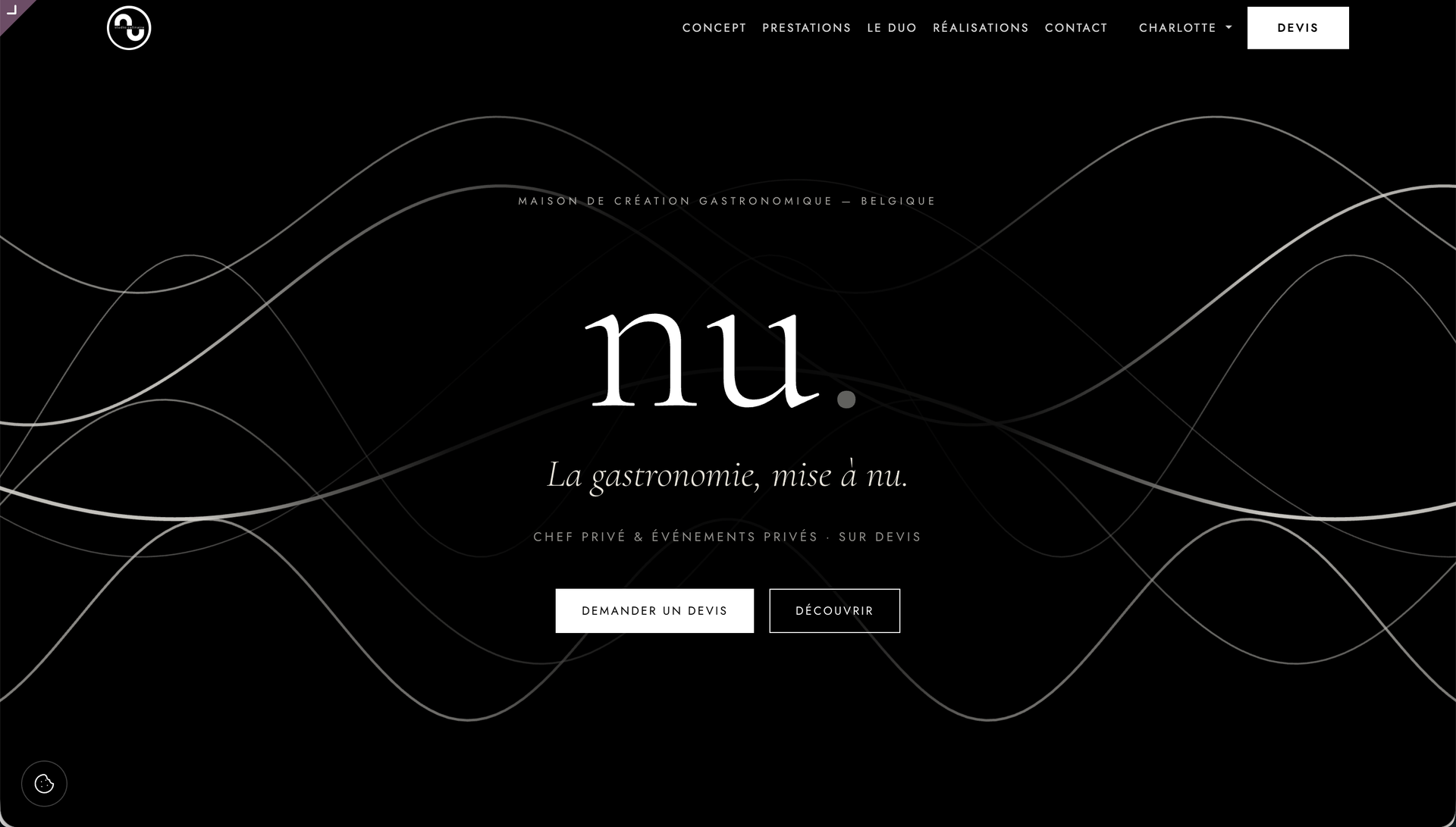 Aperçu du site NU - studio culinaire par WebNest