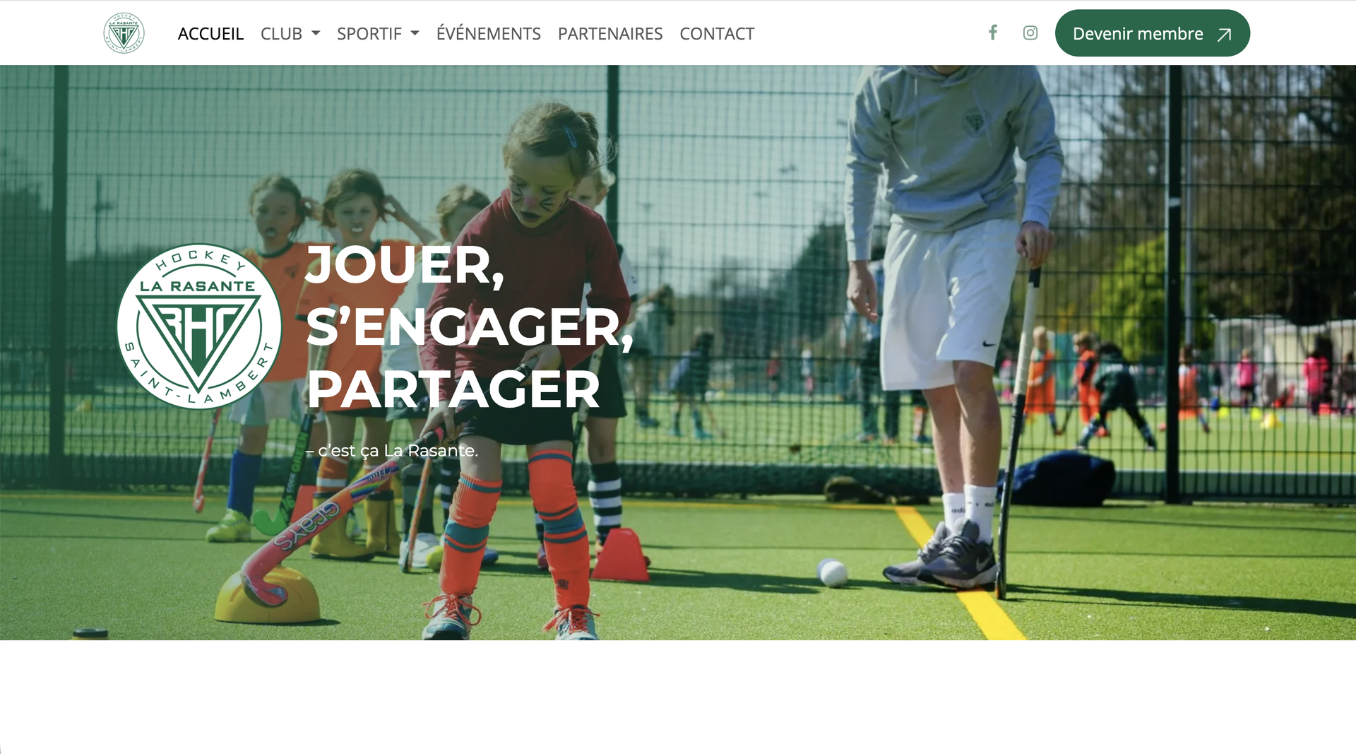 Voorbeeld van de site Hockey La Rasante door WebNest