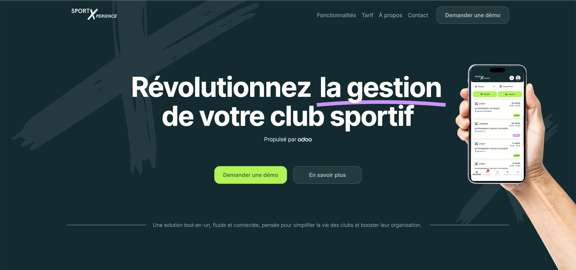 Aperçu du site SportXperience par WebNest
