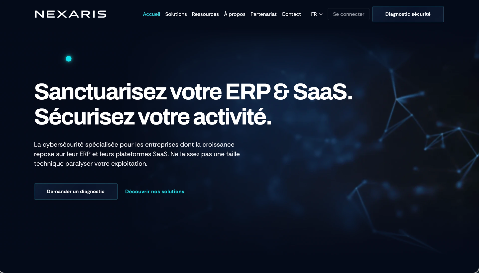 Aperçu du site Nexaris par WebNest