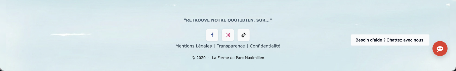 Avant : ancien site La Ferme du Parc Maximilien (refonte WebNest)