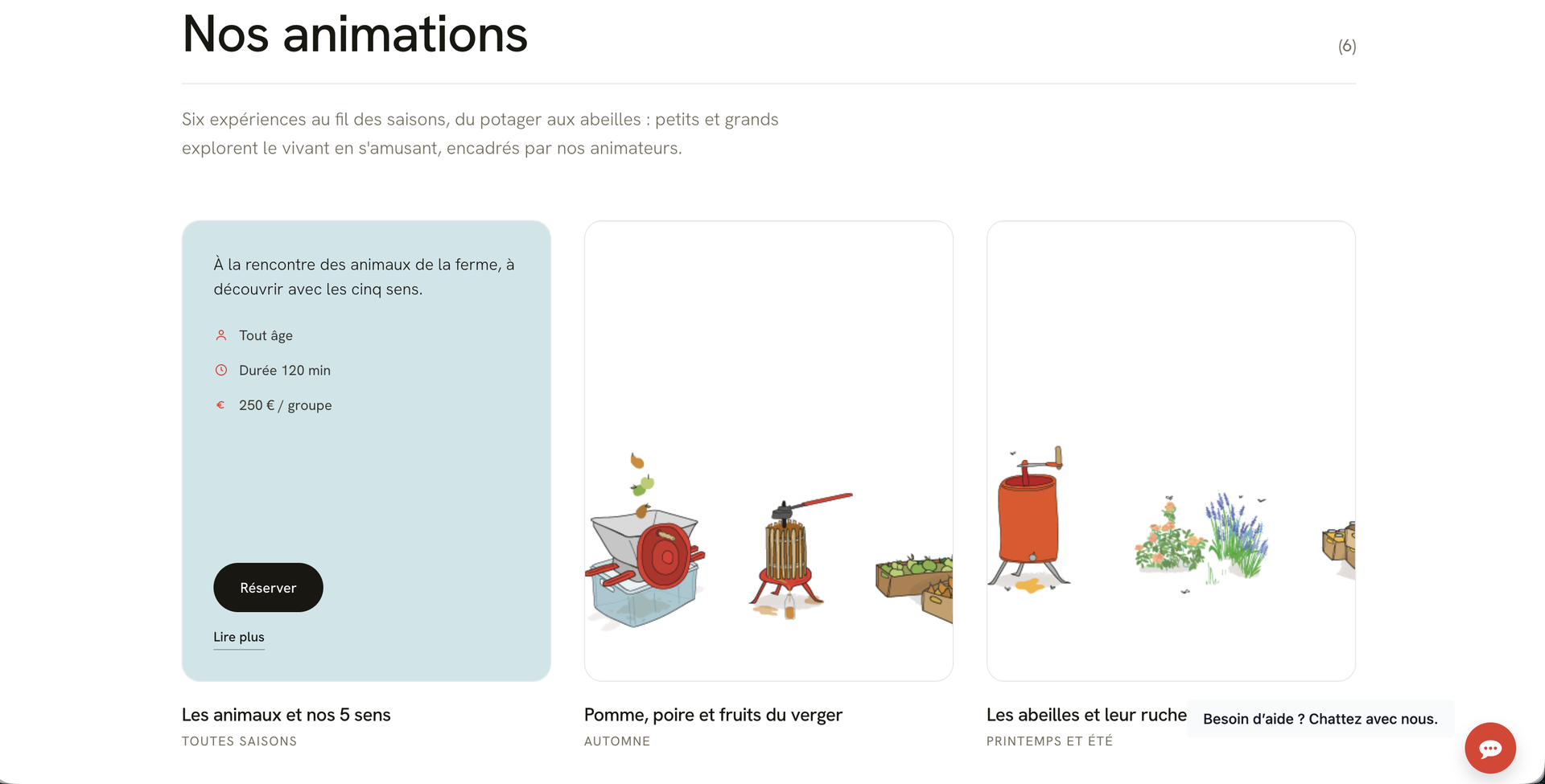 Après : nouveau site La Ferme du Parc Maximilien (refonte WebNest)