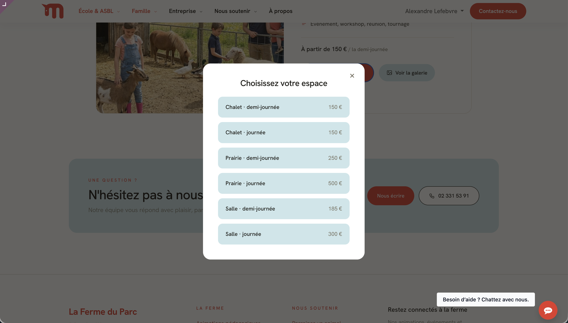 Après : nouveau site La Ferme du Parc Maximilien (refonte WebNest)
