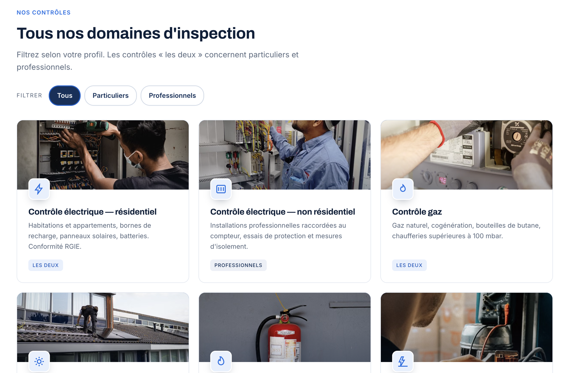 mise en avant des contrôles plus précis avec système de filtre